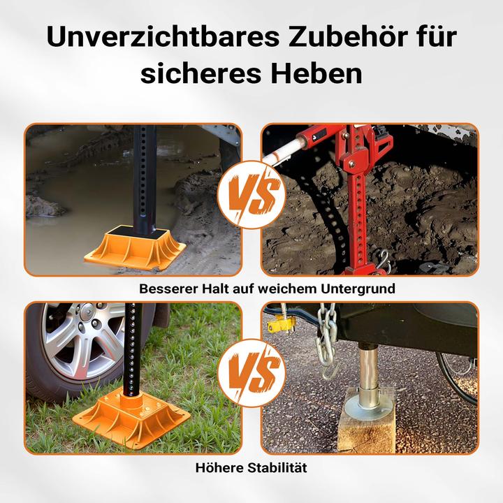 Image du produit Wiltec Embase tout-terrain cric Farm Jack 292x292mm PP Support anti-enlisement