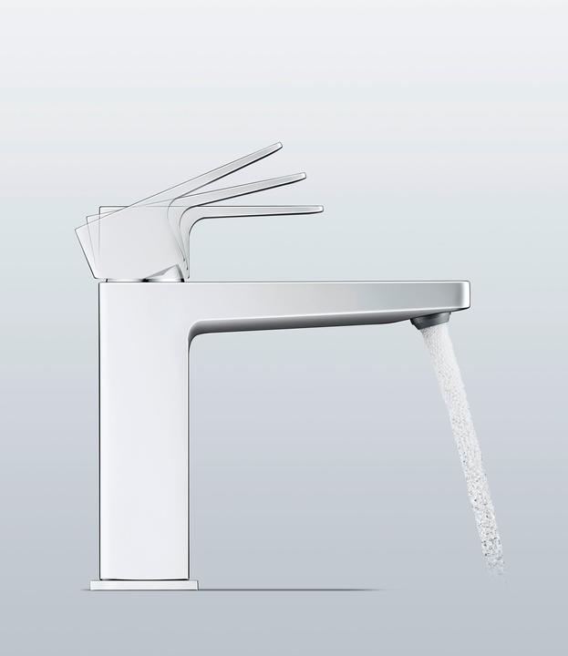 Produktbild Duravit Manhattan Einhebel-Waschtischmischer, M MinusFlow, Ausladung 129 mm, mit Ablaufgarnitur, MH1