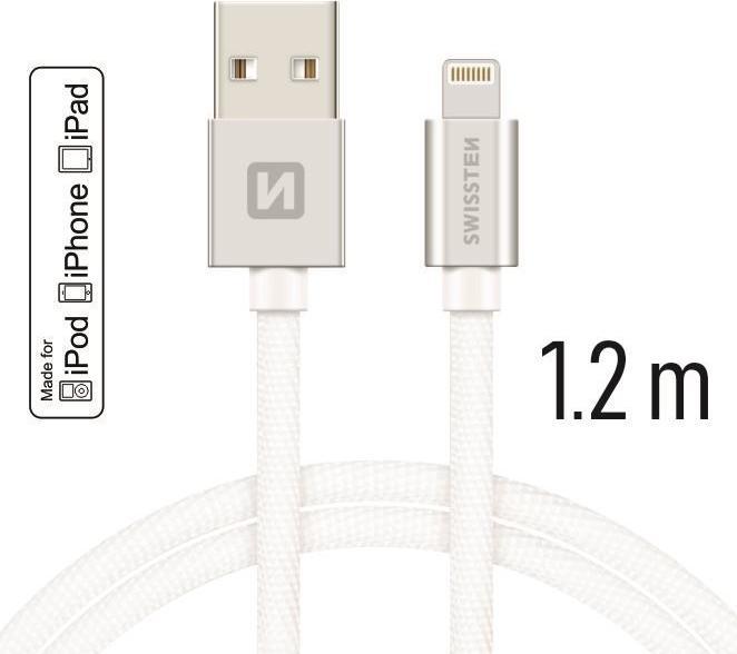 Swissten Datenkabel Textil USB / Lightning MFi 1.2 M (1.20 m, USB 2.0)