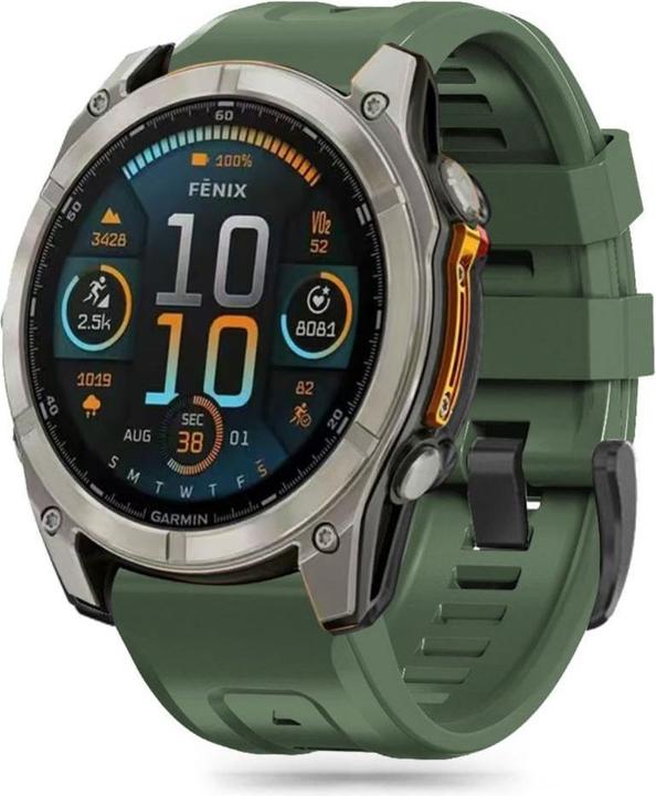 Productafbeelding Tech-Protect Siliconen bandje Garmin Fenix 5 / 6 / 6 Pro / 7 / 8 (47 mm) / E - Groen (47 mm, TPU)