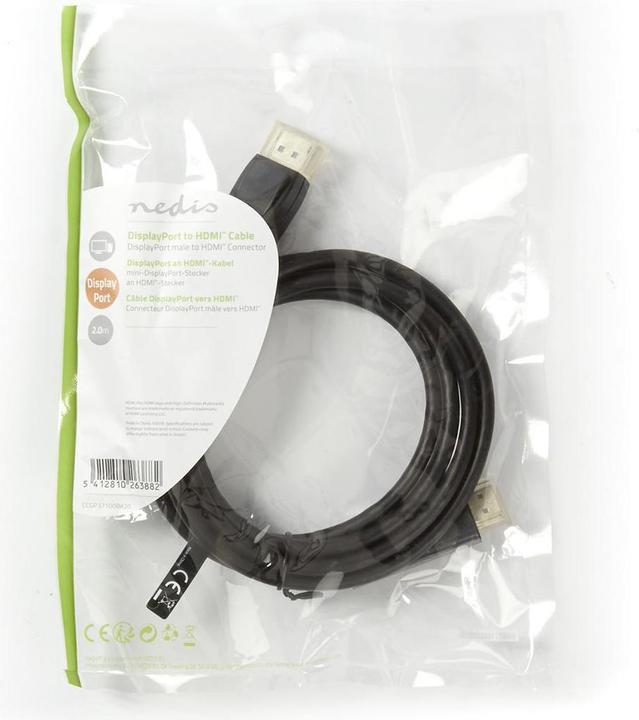 Image du produit Nedis Câble vidéo / audio (2 m, DisplayPort)