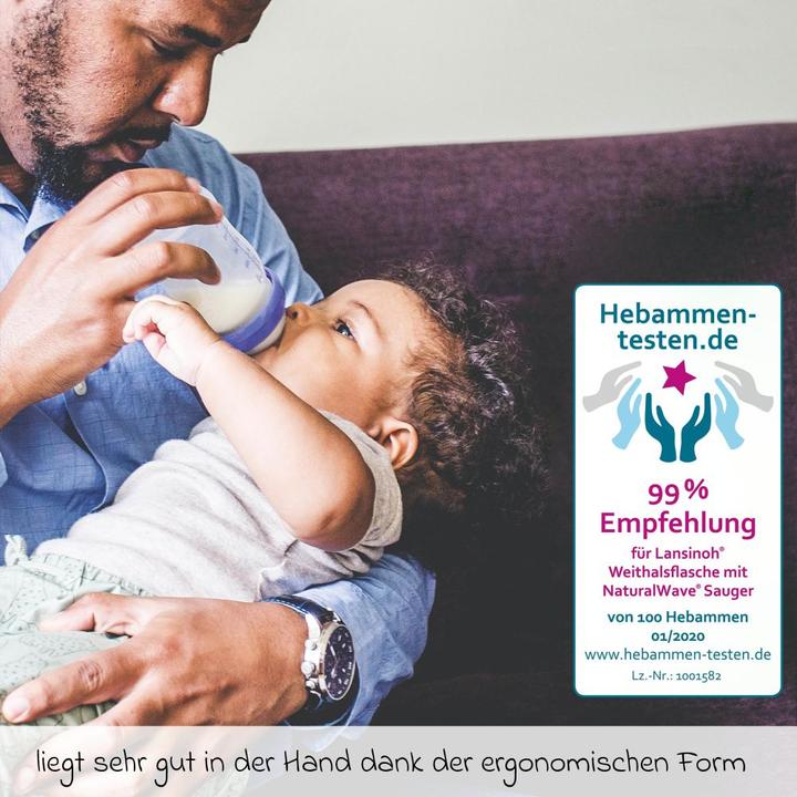 Produktbild Lansinoh Babyflaschen Glas-Flasche 2er Pack 160ml mit NaturalWave® Trinksauger (160 ml)