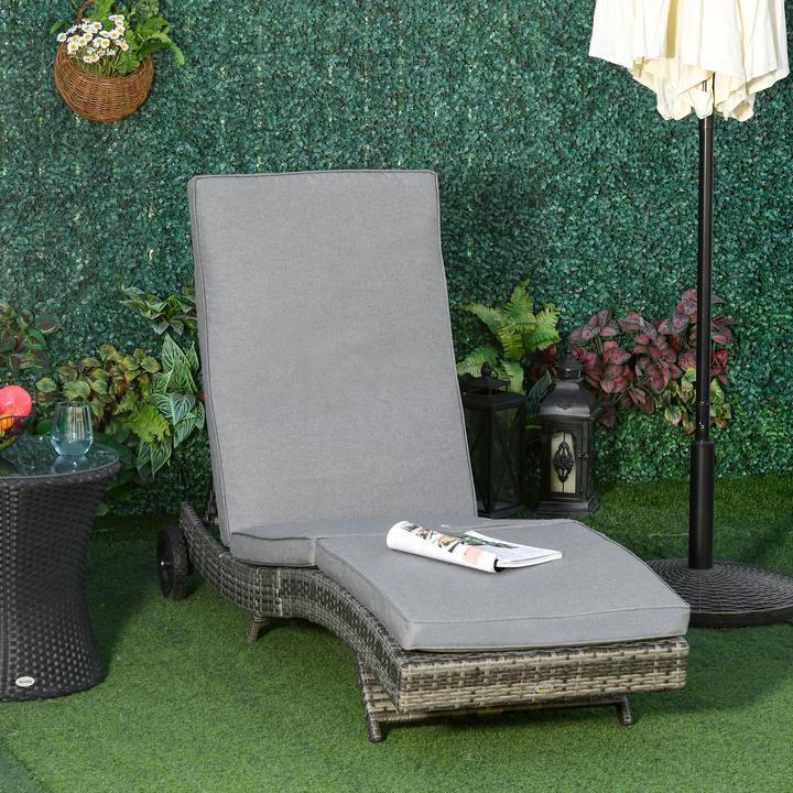 Produktbild Outsunny Gartenliege mit Rädern (207 cm)