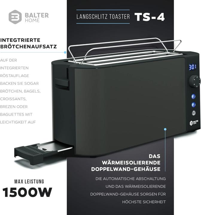 Actual product image Balter Toaster mit Langschlitz und LCD-Anzeige