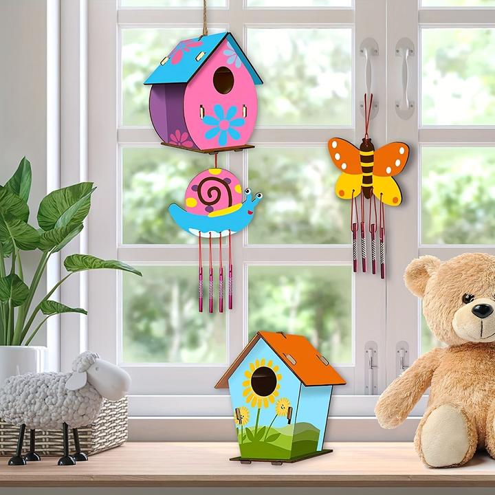 Produktbild Activity Board DIY-Vogelhaus, Windspiel Handwerk, Craft Kits für Mädchen Jungen, Kunst und Handwerk, Malerei Kits