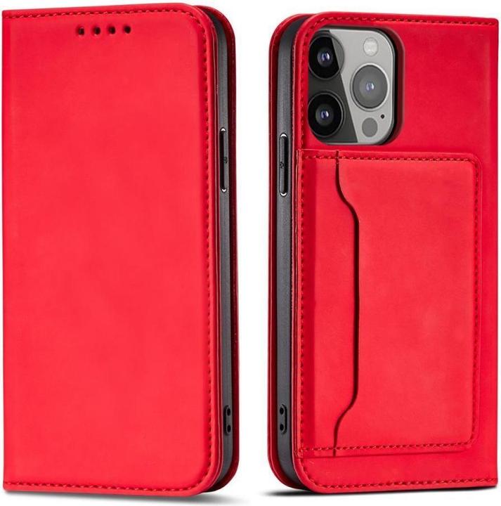 Hurtel Magnet Card Case for Samsung Galaxy S23 Ultra flip cover wallet stand red (Samsung Galaxy S23 Ultra)