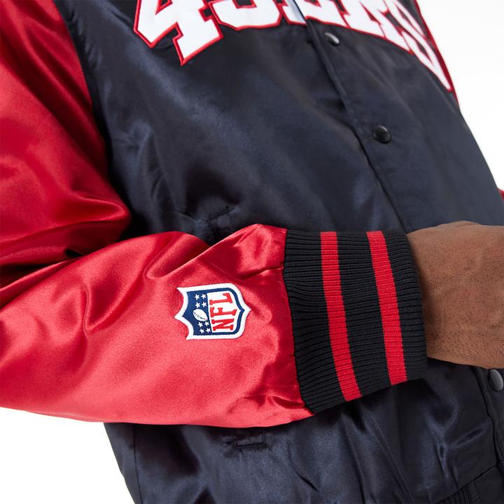 Produktbild New Era Varsity Satin Bomber Jacke San Francisco 49ers - L (L)