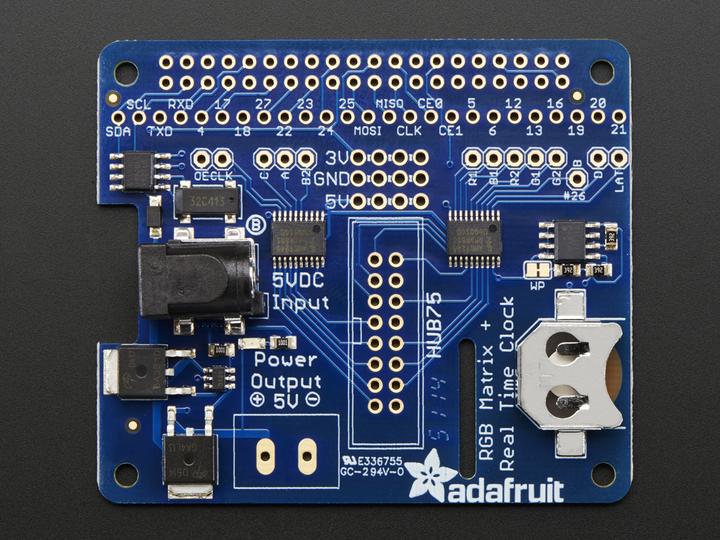 Immagine prodotto Adafruit RGB Matrix HAT RTC per Raspberry Pi (Riparo)
