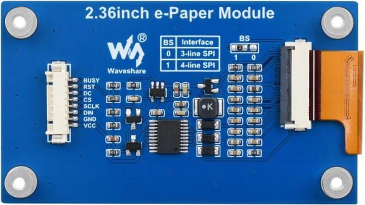 Actual product image WaveShare 296x168 2.36inch 4-colour E-Ink Display
