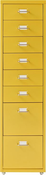 Image du produit En.Casa Rollcontainer Kökar mit 8 Schubladen 109x28x41 cm Gelb