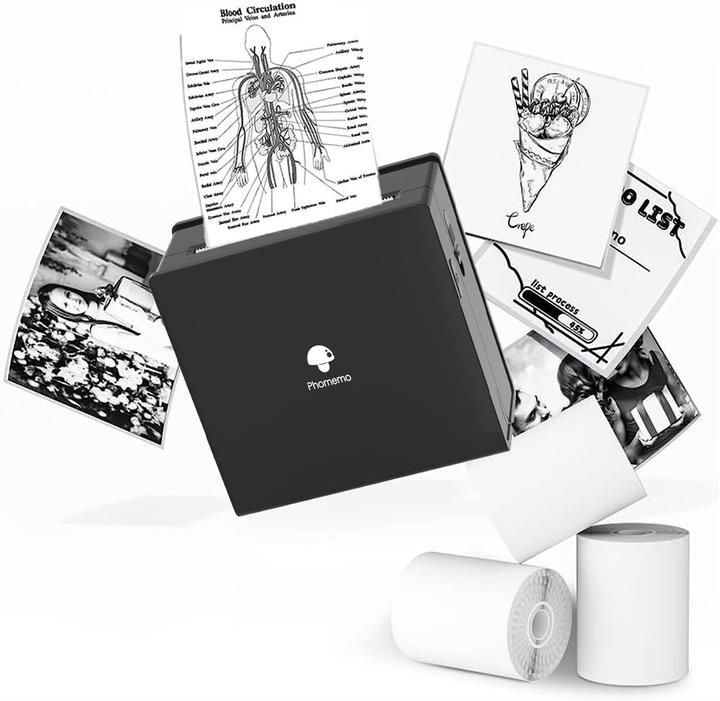 Phomemo Tragbarer Bluetooth-Fotodrucker mit 3 Rollen