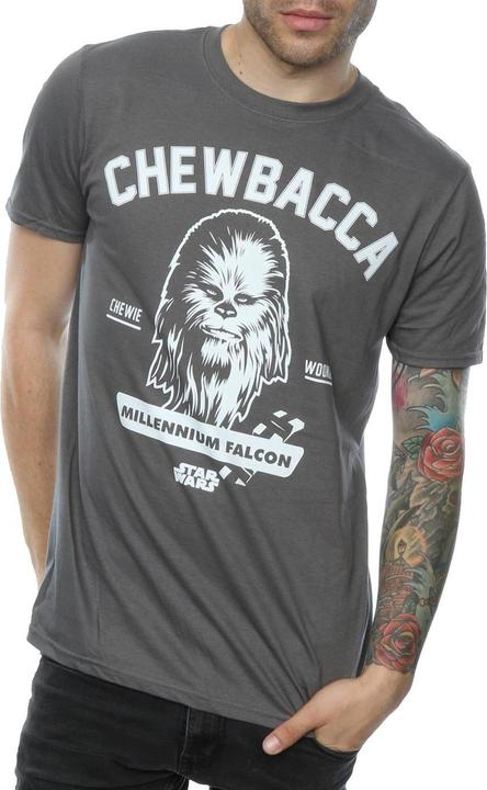 Actual product image Star Wars Mens Collegiate Chewbacca Heather T-Shirt (L)