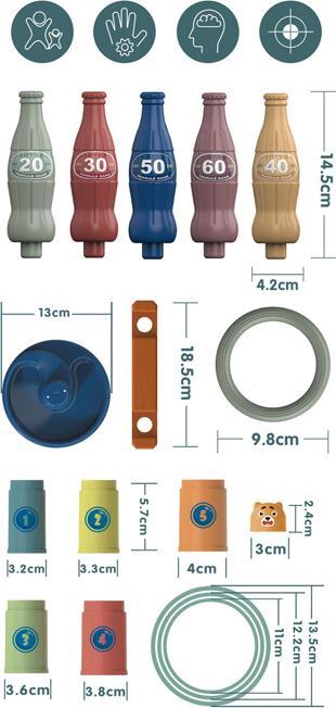Actual product image Ring toss game and stacking tower 2in1
