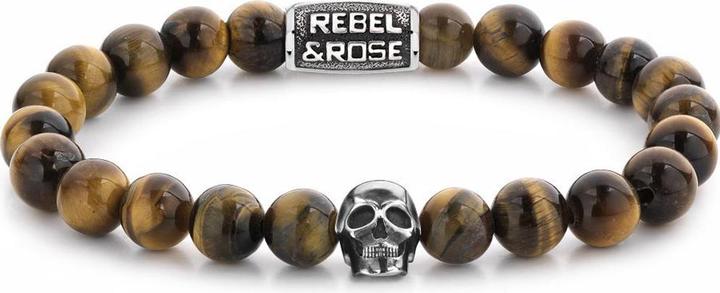 Produktbild Rebel & Rose Armband Skull RR-SK005-S-L Herren (19 cm, Acero inoxidable, Ojo de Tigre)