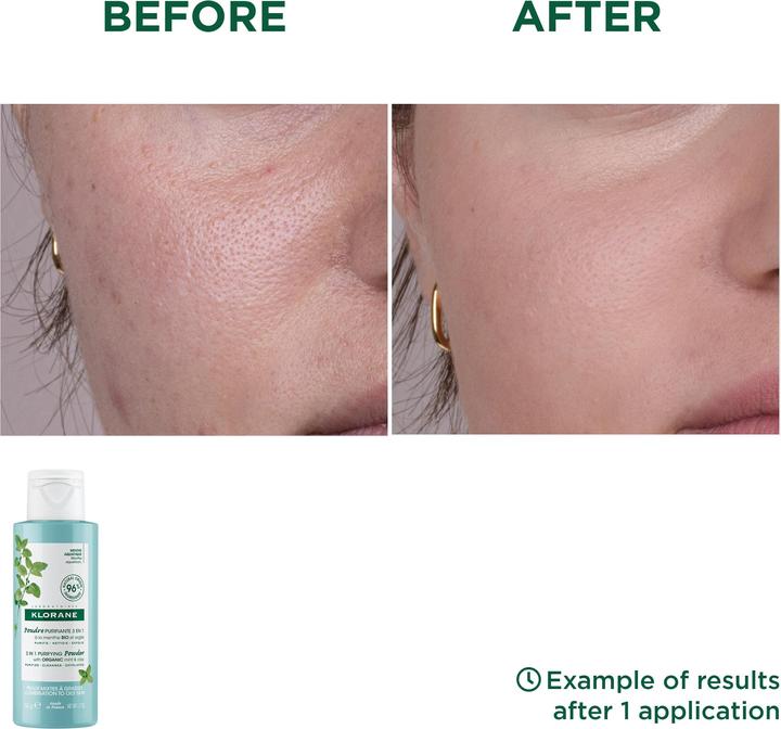 Actual product image Klorane 3-in-1 cleansing powder with organic water mint (Powder, 50 ml)