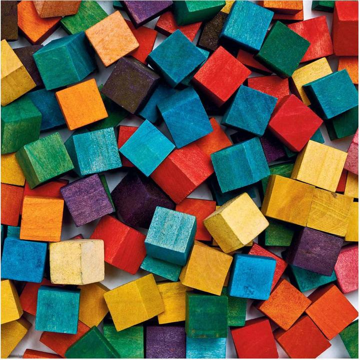 Actual product image Colourings - Coloured wooden cube blocks, 196st.