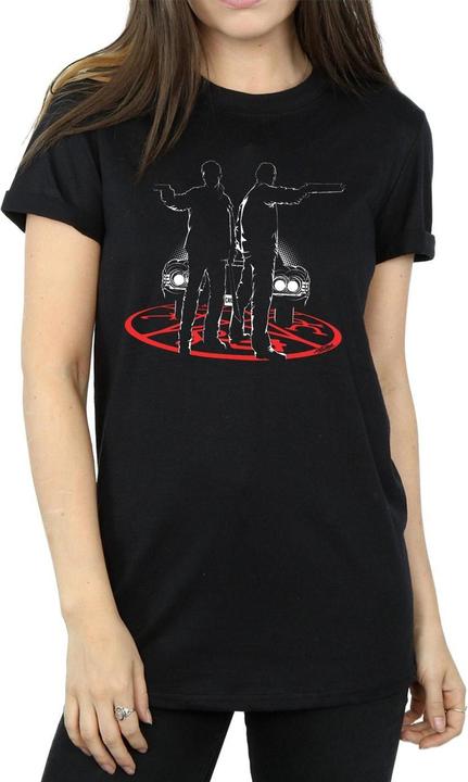 Actual product image Supernatural Womens/Ladies Sam And Dean Silhouette Cotton Boyfriend T-Shirt (XL)