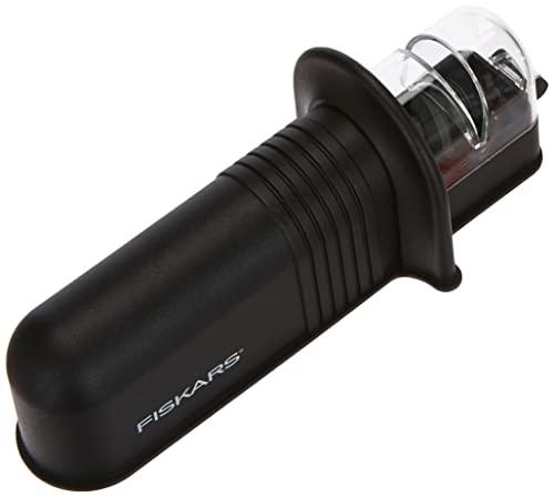 Fiskars Roll-Sharp Knife Sharpener with Ceramic Grinding Stone, Plastic, Black, Essential, 1023811