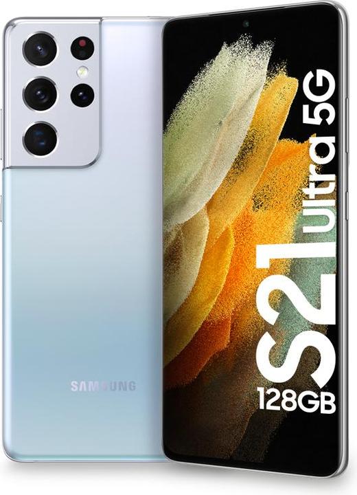 Produktbild Samsung Galaxy S21 Ultra EU (128 GB, Phantom Silver, 6.80", Dual SIM, 108 Mpx, 5G)