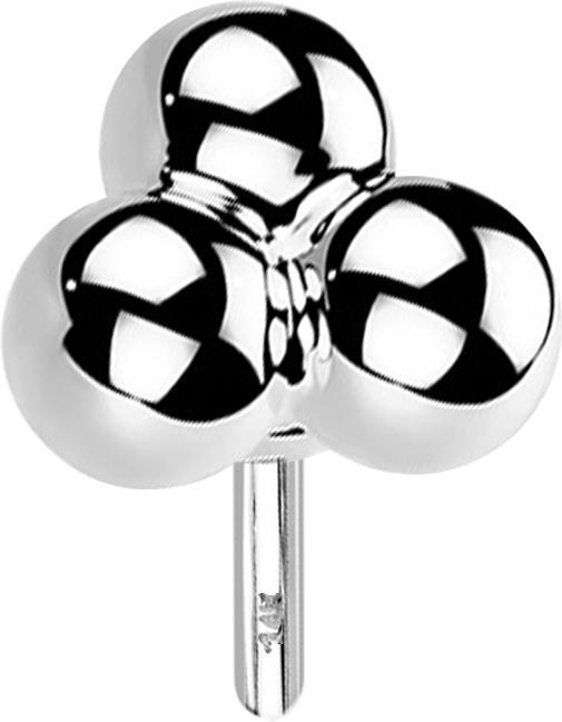Produktbild Star Piercing Threadless drei Kugeln 14k weissgold (ohne Messing, 14k Gold)