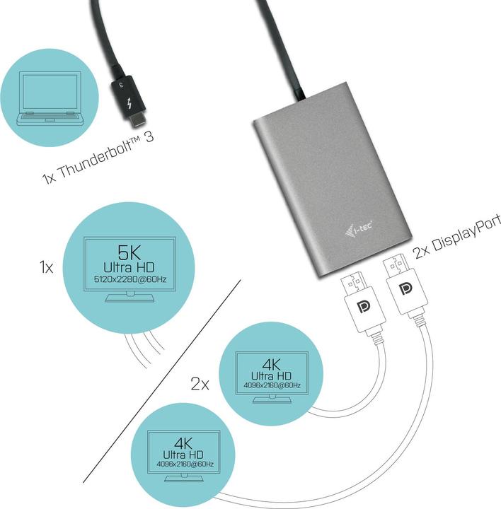 Image du produit i-tec Thunderbolt 3 vers (DP, 10 cm)