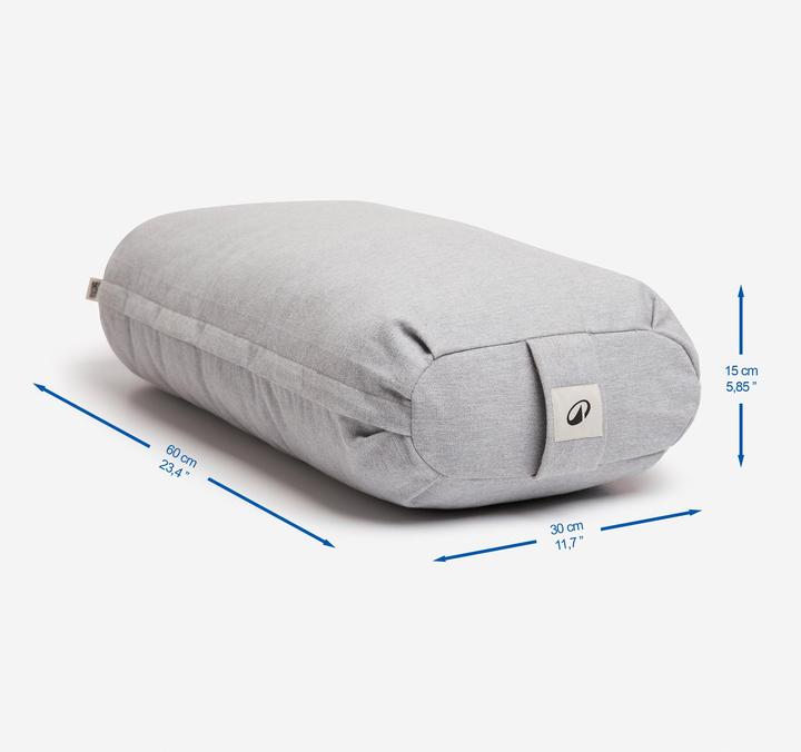 Actual product image Kimjaly Yoga-Bolster flach Dinkelfüllung - blau (15 cm)