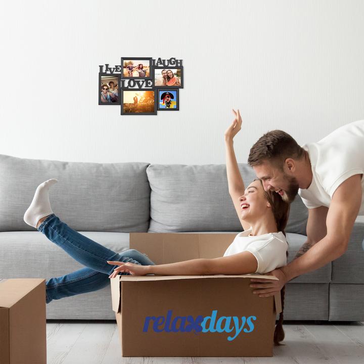 Immagine prodotto Relaxdays Portafoto multiplo Live Love Laugh (10 x 15 cm, 10 x 10 cm, 18 x 13 cm)