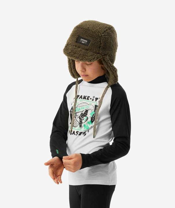 Produktbild Wedze Skiunterwäsche Funktionsshirt Kinder - BL 500 schwarz/weiss mit Motiv (100 C)