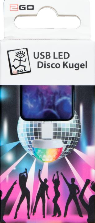 Produktbild 2GO USB LED Discokugel incl. 3 Adapter weiss