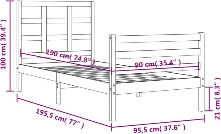 Actual product image VidaXL Frida (90 x 190 cm)