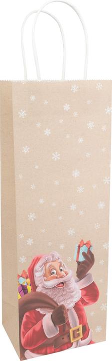 Produktbild Idena Flaschentasche Weihnachten Santa mehrfarbig 12x9x36cm (Geschenktüte)