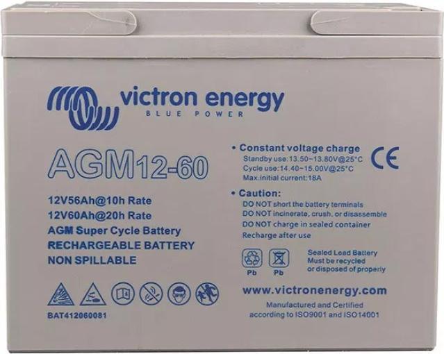 Actual product image Victron Energy AGM Deep Cycle Battery 12V/60Ah (12 V, 60 Ah)
