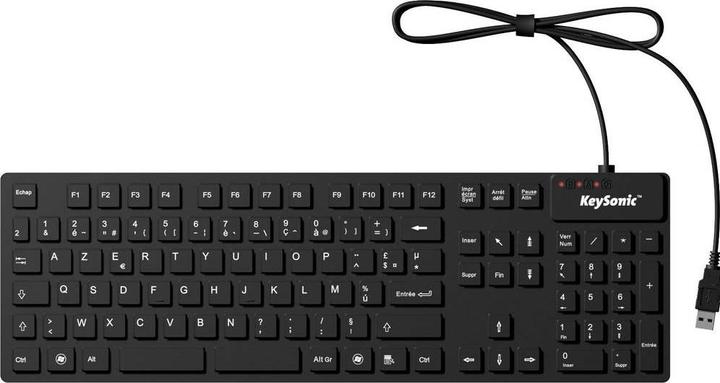 Produktbild KeySonic KSK-8030 IN Industrie Silikontastatur eronomisch wasserdicht antimikrobisch resistent gegen alkal... (FR, Kabelgebunden)