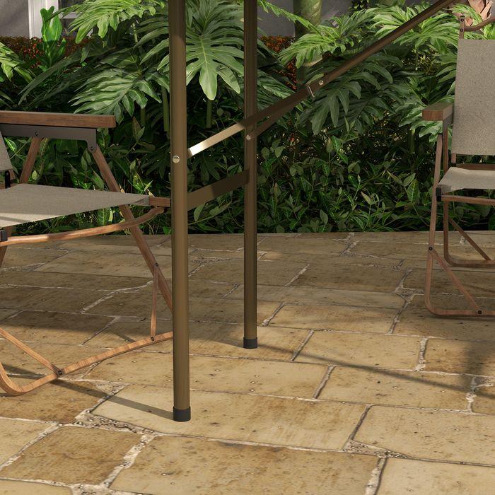 Produktbild Swisshandel24 Campingklapptisch mit Rattanoptik, für 4 Personen, bis 50 kg belastbar, HDPE, Braun