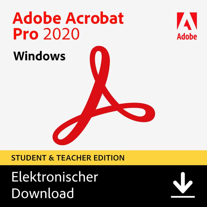 Adobe Acrobat Pro 2020, Studenten- und Lehrer Edition (1 User, 1 Geräte/User, unbegrenzt)