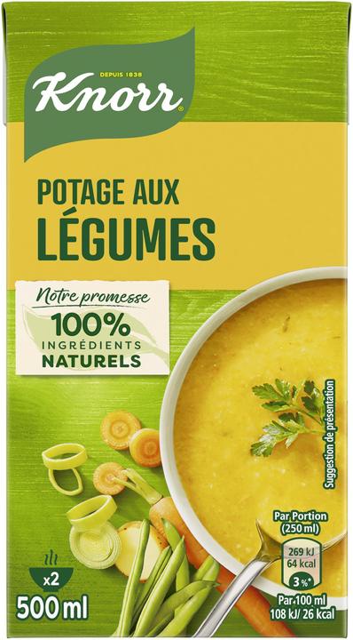 Produktbild Knorr Gemüsesuppe Kombiblock, Suppe mit Broccoli, Rüebli & Lauch, Fertiggericht zum Aufwärmen (500 ml)