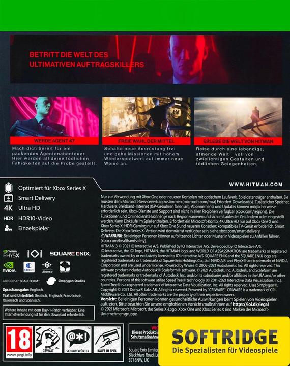 Actual product image Square Enix Hitman 3 (Xbox One X, Xbox Series X, EN)
