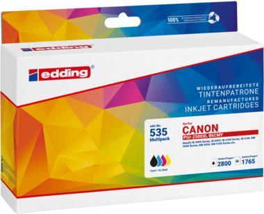 Produktbild Edding Tintenpatrone ersetzt PGI 2500XL Bk/C/M/Y Kompatibel Kombi Pack Schwarz, Cyan, Magenta, Gelb EDD 5 (M, BK, C, Y)