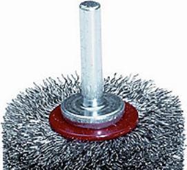 Actual product image Saint-Gobain Axialbørste 70x11x6 mm - på skaft, krympet rustfri tråd 0,20 mm max rpm 15000