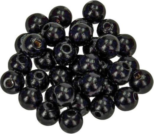 Actual product image Glorex Wooden bead 12mm 28pcs black FSC beech