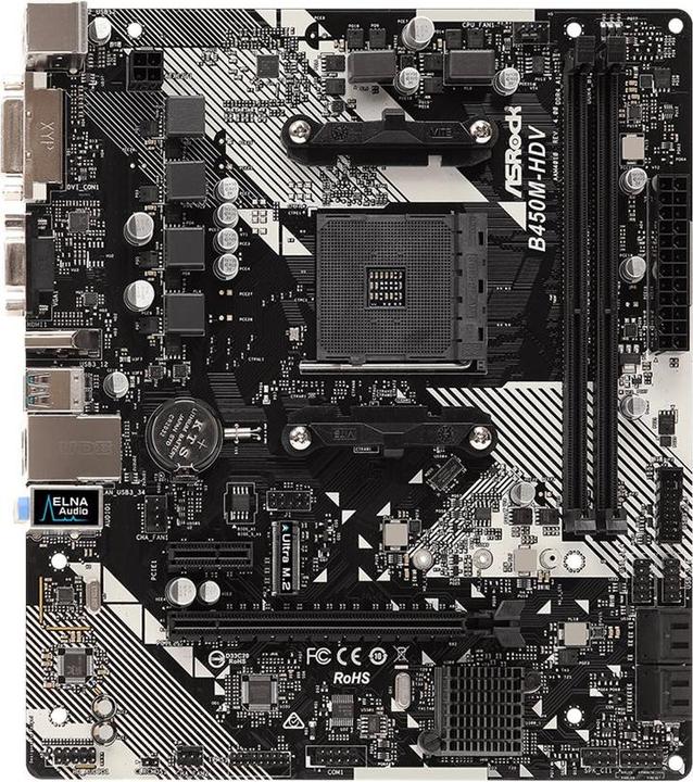 Produktbild AsRock B450M-HDV R4.0 B450 (AM4, AMD B450, mATX)