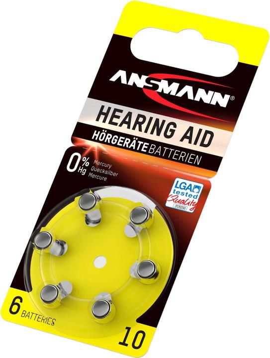Produktbild Ansmann 1x6 Zinc-Air 10 (PR 70) Hörgeräte Batterien (6 Stk., PR70, 90 mAh)