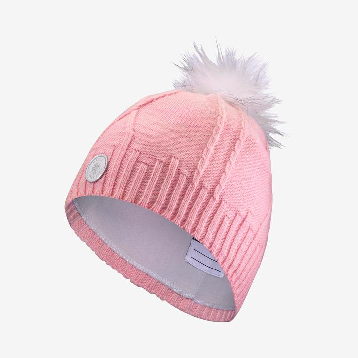 Actual product image Wedze Children's hat warm cable knit wool- mauve