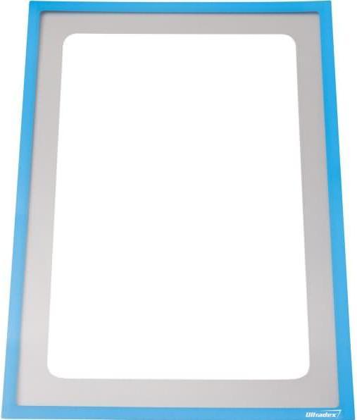 Produktbild Ultradex Infotasche mit Ausschnitt A4 hoch BxH 225x312mm selbstklebend VE=1 Stück blau (A4, 1 x)