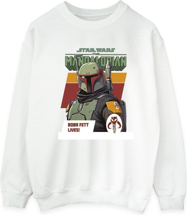 Actual product image Star Wars Mens The Mandalorian Boba Fett Lives Sweatshirt (L)