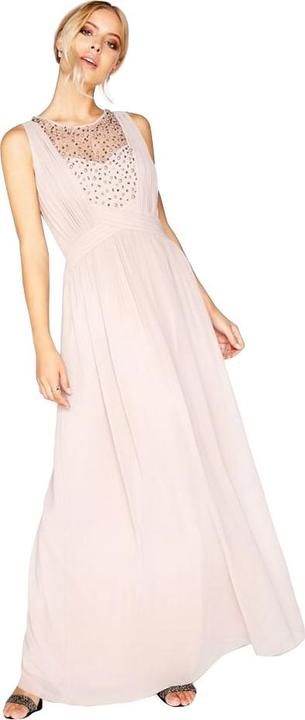 Actual product image Little Mistress Mink beaded yoke maxi dress (36 E)