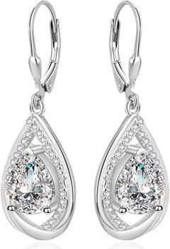 Agato - Luxury silver earrings with zircons AGT-E108LW