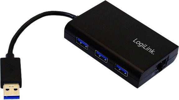 Actual product image LogiLink USB 3.0 3-port hub with Gigabit Ethernet UA0173A (USB-A, 1000 Ports)