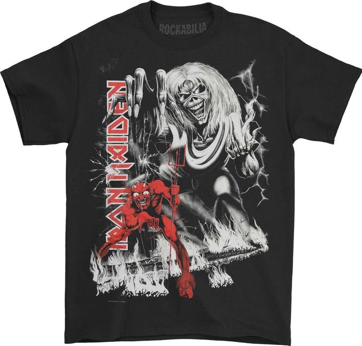 Actual product image Music Brand Unisex Adult Number of the Beast Jumbo Back Print T-Shirt (S)