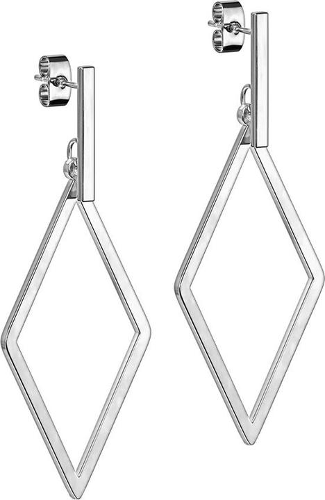 Star Piercing Ohrstecker silber Balken Anhänger Diamant (ohne Messing, Chirurgenstahl 316L)